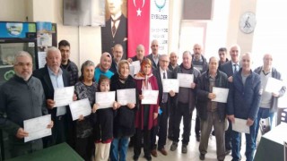 ‘Mantar Yetiştiriciliği kursuna katılan 40 kursiyer törenle sertifikalarını aldılar