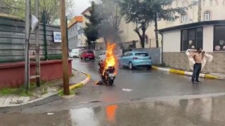 Motorunu yakan adam itfaiyenin söndürmesine izin vermedi