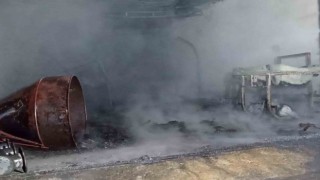 Osmaniyede tarım aletlerinin bulunduğu depoda çıkan yangın söndürüldü