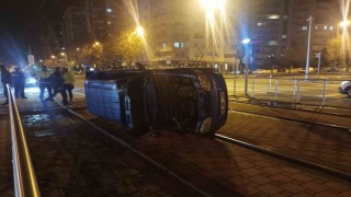 Takla attığı aracı bırakıp kaçtı