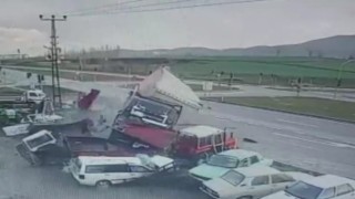 Tır dehşeti kamerada
