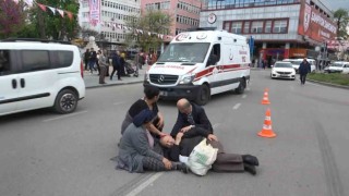 Yaya geçidini kullanmayan vatandaşa otomobil çarptı