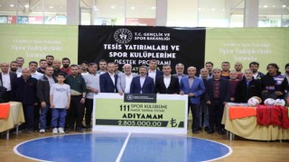 Adıyamanda ki spor kulüplerine 2 milyon 805 bin TLlik yardım