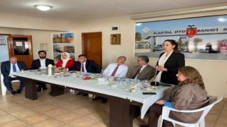 AK Partili vekil adayları Atik ve Alagöz, Kartalda sanayi esnafını ziyaret etti