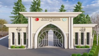 Altıntaş Mezarlığı ve şehitliğine yeni giriş kapısı