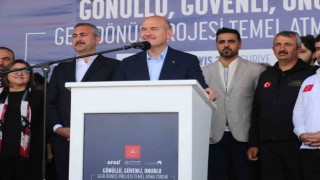 Bakan Soylu, Cerablusta ‘Güvenli Gönüllü Onurlu Geri Dönüş Projesinin temel atma törenine katıldı