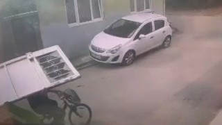 Bisikletli cambaz hırsız kamerada
