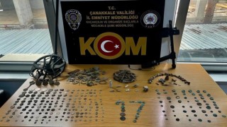 Çanakkalede 264 adet sikke ele geçirildi