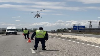 Çankırıda hava destekli trafik denetimi