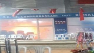 CHPnin seçim ofisinde çıkan yangın büyümeden söndürüldü