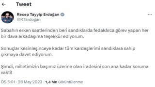 Cumhurbaşkanı Erdoğandan seçmenlere sandıklara sahip çıkın çağrısı