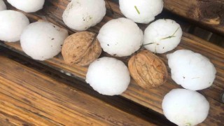 Denizliye ceviz büyüklüğünde dolu yağdı