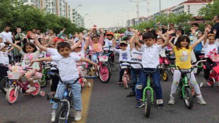 Diyarbakırda 280 çocuk sağlık için pedal çevirdi