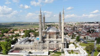 Edirne Selimiye Camiinde restorasyon çalışmaları sürüyor