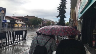 Edirnede sağanak yağış
