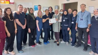 Evliya Çelebi Eğitim ve Araştırma Hastanesi Koroner Yoğun Bakım Ünitesi çalışanlarına Teşekkür Belgesi