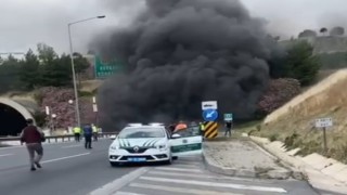 İzmirde tünelde tır yandı, 17 kişi dumandan etkilendi