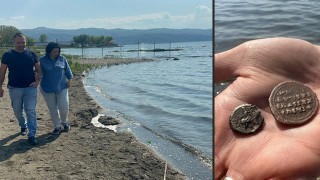 İznik gölü çekildi, tarihi sikkeler su yüzeyine çıktı