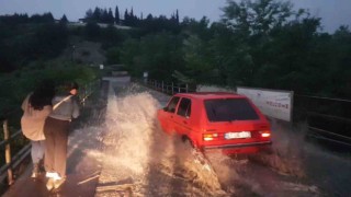 Karabükte dolu ve sağanak etkili oldu