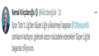 Kılıçdaroğlu, Süper Lige çıkan Rizesporu kutladı