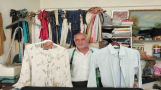Mardinde 11 yaşında açtığı terzi dükkanında 53 yıldır kıyafet dikiyor