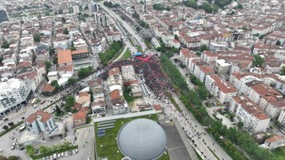 Millet İttifakının Bursa mitingi dron ile havadan görüntülendi