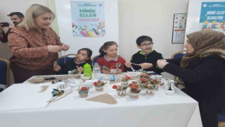 “Minik Ellerde Hayat Bulan Objeler” Halk Eğitimi Merkezinde sergilendi