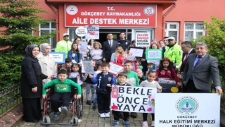 Minik öğrenciler trafik uygulaması yaptı