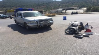 Motosiklet sürücüsü yaralandı