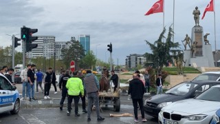 Polisin dur ihtarına uymayan at arabası ortalığı birbirine kattı