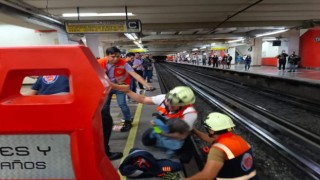 Raylara giren tavuk metro seferlerini aksattı