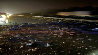 Tır köprüye çarptı, 8 araç hasar gördü