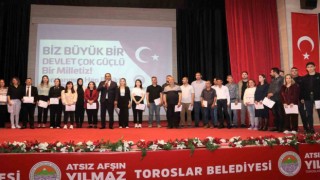 Toroslarda depremde fedakarca çalışan personele teşekkür belgesi