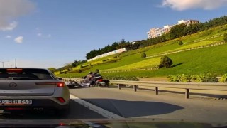 Ümraniyede hatalı sollama kazaya neden oldu