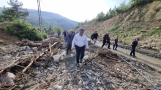 Vali Gürel, selin etkilediği köyleri inceledi