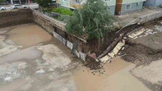 Yanında inşaata başlanan apartmanın bahçe duvarı çöktü