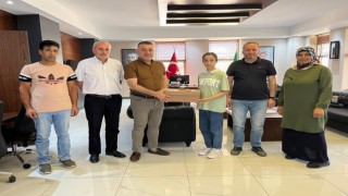 Başkan Yavuz LGSda tam puan yapan Çetinkayayı ağırladı