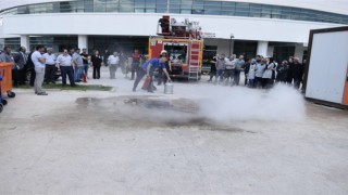 Bayburt Devlet Hastanesinde yangın tatbikatı gerçekleştirildi