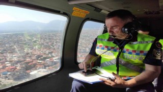 Bayram trafiğine havadan helikopterli denetim