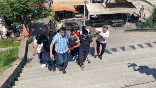 Beton zemine düşen işçi yaralandı