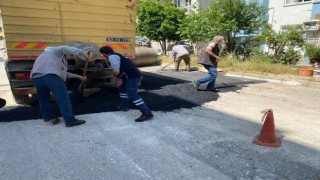 Bozulan yollarda bakım çalışması