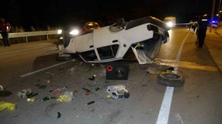 Burdurda kontrolden çıkan araç takla atıp karşı şeride geçti: 1 ölü, 1 yaralı