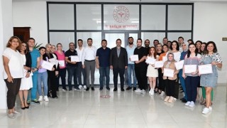 Eğitimi tamamlayan sağlıkçılara sertifika verildi