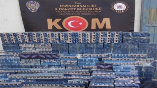 Erzincanda 7 bin 900 paket kaçak sigara ele geçirildi