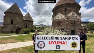 Erzurum polisinden pankartlı uyarı