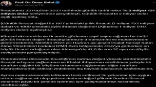 Günlük ihracat 2 milyar 121 milyon dolar ile rekor tazeledi