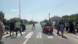 Hafif ticari araç ile elektrikli bisiklet çarpıştı: 1 yaralı