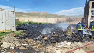Hurdacıda yangın: 6 ton plastik malzeme yandı