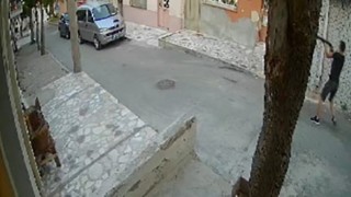 İzmirde pompalı tüfekle saldırı kamerada