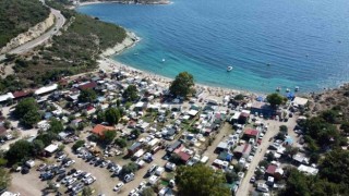 Karavan tatilcileri Foçaya akın etti